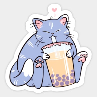 boba cat Sticker